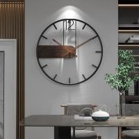 Reloj de pared de Metal Digital, decoración del hogar, reloj de sala de estar, puntero de nogal Vintage, decoración del reloj - details 2