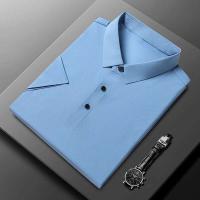 Nueva camiseta personalizada de verano de alta gama para hombre, Polo de marca de moda de negocios de manga corta de color sólido, cómodo y transpirable - details 12