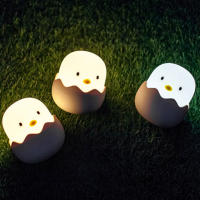 Sensor táctil de huevo de pollo de silicona, luz LED nocturna para niños y bebés, carga USB, lámpara de noche de ambiente romántico - details 1