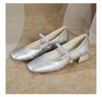 Retro versátil noche estilo nacional Mary Jane zapatos de las mujeres 2025 primavera y otoño nuevo cinturón de una palabra tacón medio boca ligera zapatos individuales mujeres - details 1