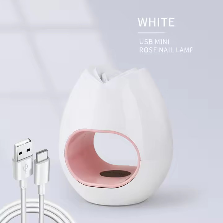 Arte Clavo-Mini secador de uñas, lámpara UV LED de 8W, nueva interfaz USB para manicura, herramientas de Arte de uñas de un solo dedo, diseño de flores rosas, portátil - 1