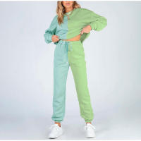Ropa Deportiva de costura simétrica para mujer, traje de sudadera de dos piezas, traje de moda - details 8
