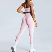 Conjunto de ejercicio de yoga sin costuras para mujer, ropa deportiva de entrenamiento portátil, gimnasio y fiesta, conjunto de 2 piezas - details 5