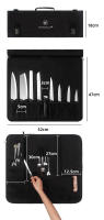 Bolsa multifuncional y portátil para cuchillos de chef, estilo enrollable, con asa y bandolera, para cocina occidental - details 0