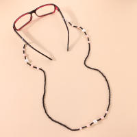 Cadena de Gafas de Perlas de Acrílico Rosa Accesorios de Máscara de Arroz Negro Nuevas - details 2