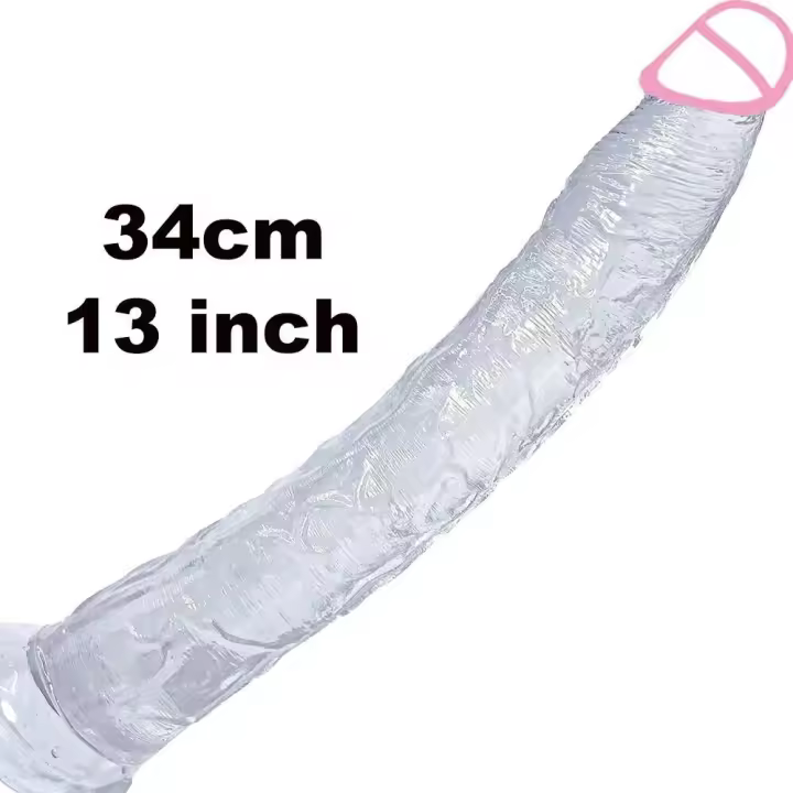 Consolador Leten de 13,4 pulgadas de largo, consoladores realistas de 34 cm, glande pequeño, gelatina negra con ventosa, Juguetes sexuales anales para mujeres, hombres y Gay - 1
