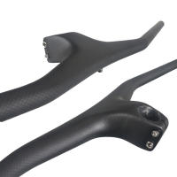 Manillar y vástago de bicicleta de fibra completa 3K mate brillante para bicicleta de montaña, barra de carbono integrada para bicicleta de montaña, ángulo de 17 grados - details 7