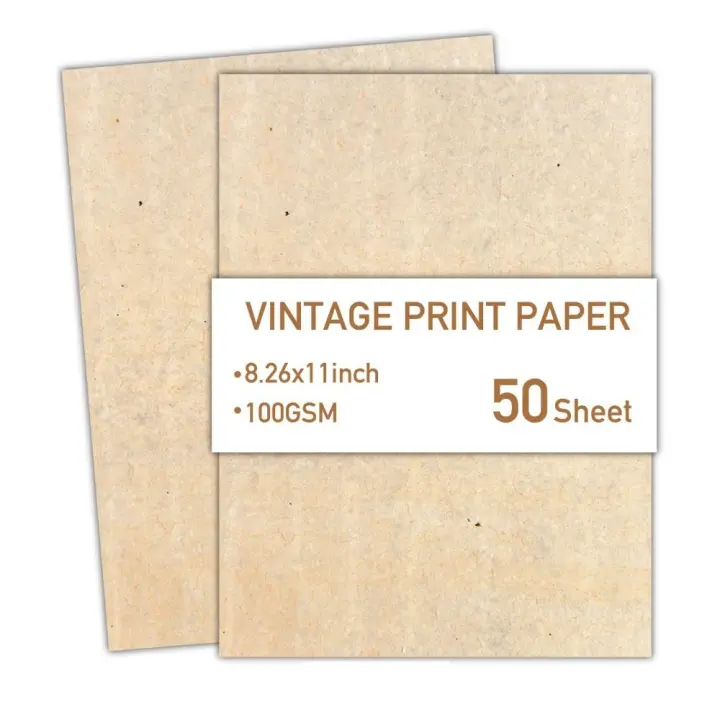 50 hojas de papel de escritura de papelería Vintage, papel de carta para álbum de recortes literario clásico Simple, papel de dibujo, manualidades DIY - 1