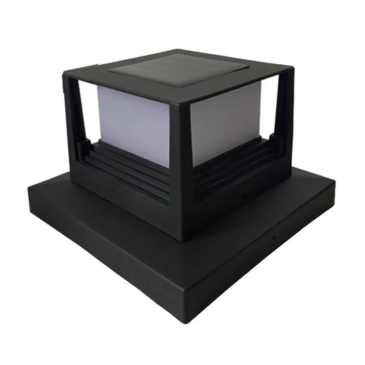 Luz de Poste Solar Moderna LED Lámpara de Columna de 2 Modos para Decoración de Jardín de Patio - 1