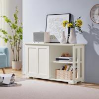 Aparador de Buffet para Sala de Estar Estilo Cerradura de Puerta Vitrina de Ancho para Muebles de Almacenamiento Blanco - details 3