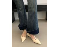 Nueva moda temperamento tacones altos de las mujeres de tacón grueso puntiagudo retro Mary Jane zapatos T-correa solo zapatos - details 20