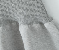 Vestido de tenis de punto americano nuevo de otoño para mujer, vestido corto de manga corta con cuello de solapa, mini vestido gris ajustado para mujer - details 6
