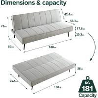 Sofá Cama - Sofá Cama Plegable 2 en 1 - Adecuado para habitaciones de invitados y espacios pequeños - PVC Negro - details 18