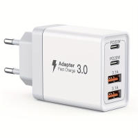 Cargador USB C de Carga Rápida Bloque de 4 Puertos, Dual PD+QC, Conector de Pared Tipo C Compatible con iPhone y Samsung Accesorios de Electrónica - details 7