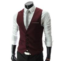 Chaleco de hombre, traje de un solo pecho, chaleco ajustado para hombre, chaleco informal sin mangas para hombre, chaleco Formal de negocios, talla asiática - details 10
