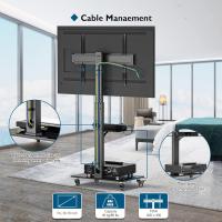 Soporte TV Ruedas para Pantallas de Plasma/LCD/LED de 30-70 Pulgadas hasta 40 kg, Soporte TV Suelo con 6 Ajustes de Altura Ajustable de Vidrio Templado de 2 Niveles, 600x400 mm - details 4