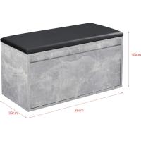 Banco Zapatero con Cajón Mueble Zapatero para 3 Pares de Calzado con Asiento Tapizado para Entrada Vestíbulo Dormitorio Aglomerado Polipiel 80 x 39 x 45 cm - details 23
