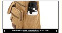 Bolso cruzado para hombre, lona Vintage, correas ajustables, múltiples bolsillos con cremallera, duradero, para senderismo al aire libre - details 18