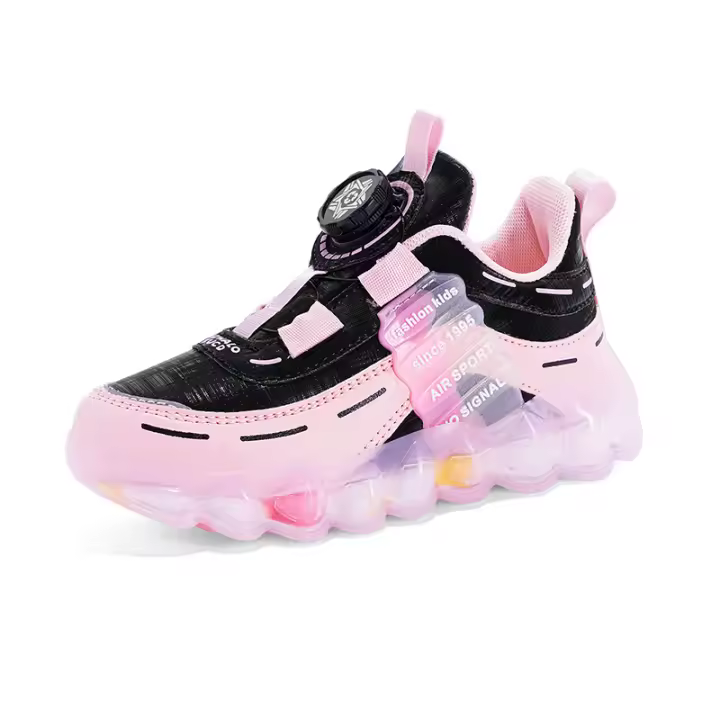 Zapatos deportivos de moda para niños y niñas, compañeros de clase con hebilla giratoria, zapatillas casuales transpirables y antideslizantes para niños - 1