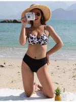 Conjunto de bikini push-pull para mujer, bikini sexy de encaje con lazo, traje de baño de dos piezas para mujer, traje de playa L 2024 - details 0
