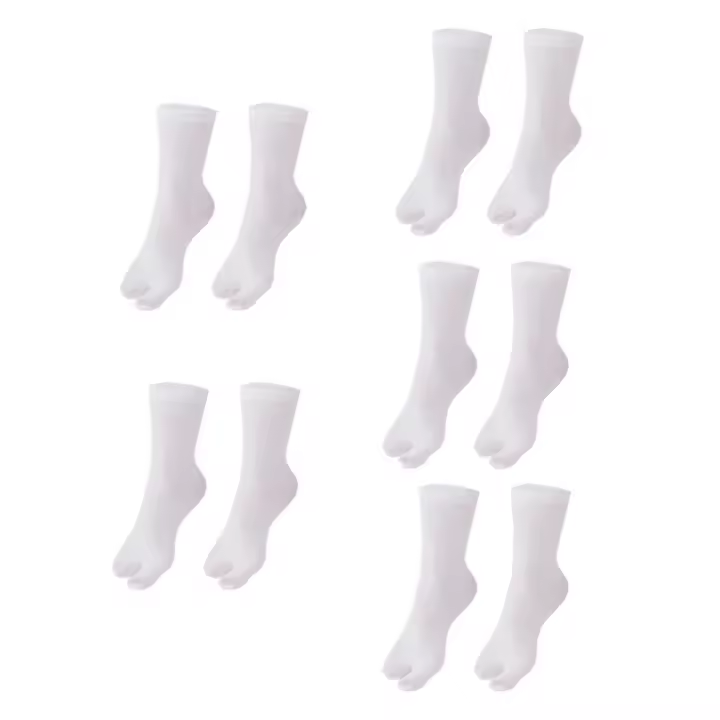 5 pares de calcetines antideslizantes de algodón con dos dedos, calcetines separadores de dedos de media pantorrilla para negocios, calcetines de tubo corto deportivos de Color sólido para mujeres y hombres - 1