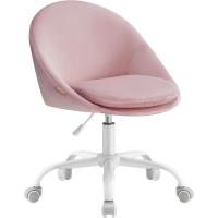 Silla de Oficina en Casa, Silla Giratoria de Algodón y Lino, Silla de Escritorio, Acolchada con Espuma, Altura Ajustable, para Estudio, Dormitorio, Azul Pálido OBG020Q01 - details 24