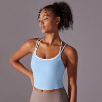 Ropa interior deportiva de realce para mujer, sujetador de Yoga para Fitness, gimnasio, entrenamiento, correr, camiseta sin mang - details 7
