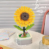 Bloques de construcción en maceta de flores eternas para niños, juego de juguetes creativos, decoración de mesa, regalo de Navidad de vacaciones - details 4