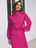 Primavera Verano nuevo vestido de manga larga de satén de gama alta vestido de noche elegante para mujer ropa de fiesta vestidos de celebridades - details 42