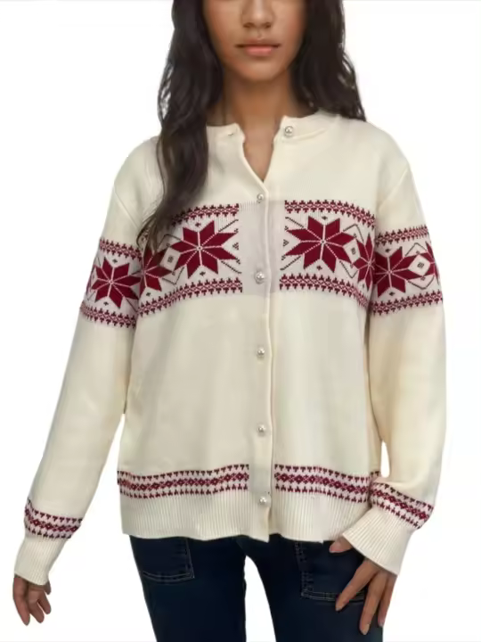 Moda de primavera otoño estilo coreano con cuello redondo para mujer - 1