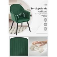 Silla de Comedor Estilo Vintage Juego de 1, Silla Cocina, Silla Nordica con Respaldo y Reposabrazos, Tela Pana, Estructura de Madera, Sillas para Tocador, Escritorio, Crema, EZS26cm-1 - details 97