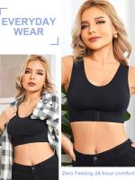 Sujetador Deportivo Sin Aros De Color Sólido Para Mujer, Ropa Deportiva Para Yoga, Push-up Con Estiramiento Ligero - details 0