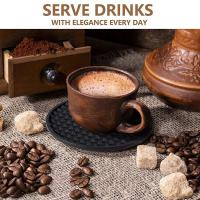 Posavasos antideslizante de protección de mesa de silicona para bebidas, resistente al calor, 3/6 piezas - details 5