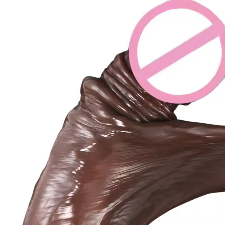 Empaquetado privado Dildos realistas sexys Piel deslizante Prepucio Testículos Dildo Estimulación anal vaginal Strapon Juguetes sexuales grandes para mujer - 1