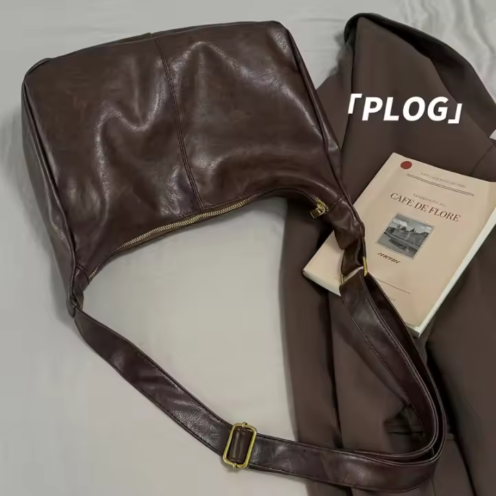 Bolso de mano vintage de gran capacidad con un solo hombro, bolso de mano, bolso de mensajero - 1