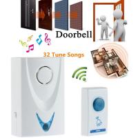 Timbre portátil de seguridad para el hogar, timbre inalámbrico con batería, 32 canciones de sintonización, Control remoto, alcance de 100M - details 4