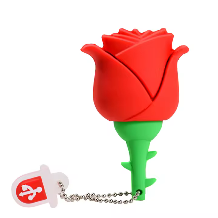 JASTER Drive USB Floral de 64GB Llavero de Memoria en rojo, azul, amarillo, rosa - 1