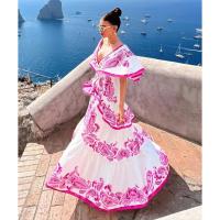 Vestido Largo Sexy y Elegante con Escote en V Profundo para Mujer Vestido de Fiesta de Verano con Tiras Ropa de Playa 2024 - details 46