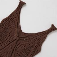 PB & ZA 2025 slim fit jacquard malla tejida con cuello en V tirantes cortos casual simple tops novedad de verano ropa de mujer - details 10