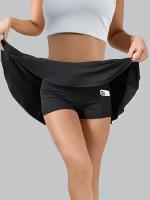 Falda pantalón deportiva para mujer con bolsillo para teléfono, falda pantalón deportiva con dobladillo plisado, tejido elástico de secado rápido para tenis, golf, yoga, baile, ropa deportiva informal - details 21