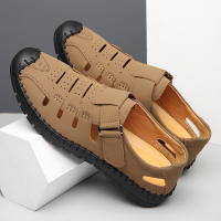 Sandalias de cuero suave para hombre, nuevo estilo, para exteriores, para conducir, zapatos de papá para hombre, zapatos de verano a la moda con agujeros - details 8