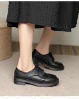 Zapatos de mujer huecos de cabeza redonda con cordones delanteros versátiles antideslizantes de suela gruesa de cuero suave - details 6