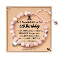 pulsera de piedra volcánica para hombre y mujer, brazalete de cuerda elástica, regalo para el Día del Padre, piedra lunar volcánica,Pulsera de regalo del Día de la Madre - details 7