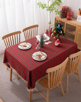 Mantel de Mesa de Cuadros a Cuadros con Borla Cubierta de Mesa sin Arrugas Lavable para Navidad, Fiestas y Año Nuevo - details 34