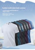 Conjunto casual de talla grande para hombre de pantalones de seda helada con camiseta holgada de manga corta, alta elasticidad, drapeado, conjunto deportivo de secado rápido, tres rayas clásicas, 8XL. - details 2