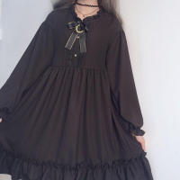 Lencería Lolita para mujer estilo Haruku japonés con volantes y mangas largas vestido de muñeca informal con cintura imperio talla - details 47