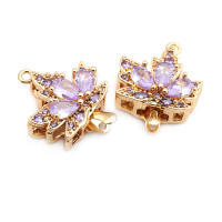 4 juegos de collares de hojas de árbol de latón y circonita de Color dorado de 18K, cierres de conexión, suministros de joyería Diy, accesorios - details 19