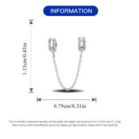 Cadenas de seguridad de circonita con perlas adecuadas para joyas y pulseras de plata - details 1