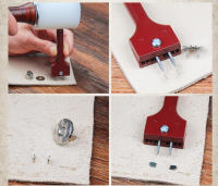Herramienta de perforación de agujeros de cuero, hecha a mano perforadora de Ventilación ajustable, hebilla magnética, garra de uñas, herramientas de perforación de artesanía de cuero - details 8