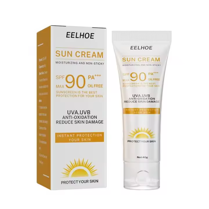 Crema bronceadora de bronce y protector solar SPF90, loción bronceadora corporal con brillo Natural y crema bloqueadora solar aislante UV, conjunto de cuidado de bronceado para cara y cuerpo - 1